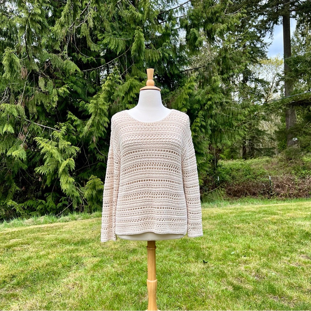 J. Jill Crochet Open Weave Top - XL